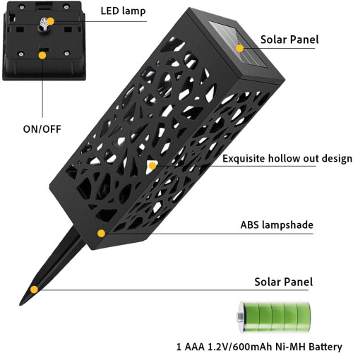 6 Pack Pathway Lights Solar Powered IP65 1