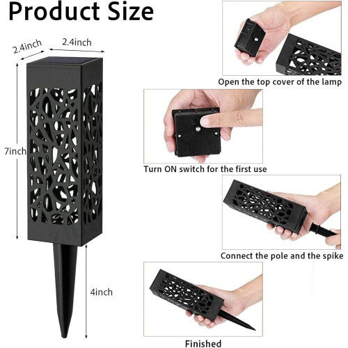 6 Pack Pathway Lights Solar Powered IP65 2