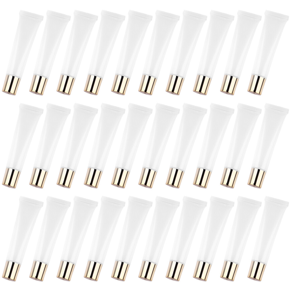 Aboofan Golden 50Pcs Durable Plastic Lip Balm Tubes Makeup Containers