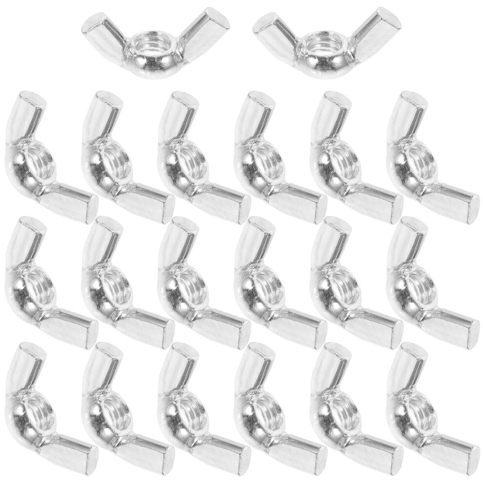 20Pcs 5/16-18 Carbon Steel Wing Fasteners Silver Hand Tighten Nuts 3301717402413
