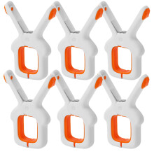 6Pcs White Beach Towel Clips Strong Windproof PP Clips for Pool Chairs