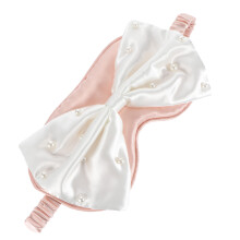 1X Dun En Lichtgewicht Polyester Oogmasker Met Parel En Strik