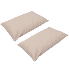 2Pcs Waterproof Pillow Covers Khaki Polyester for Outdoor Car Sofa Use
