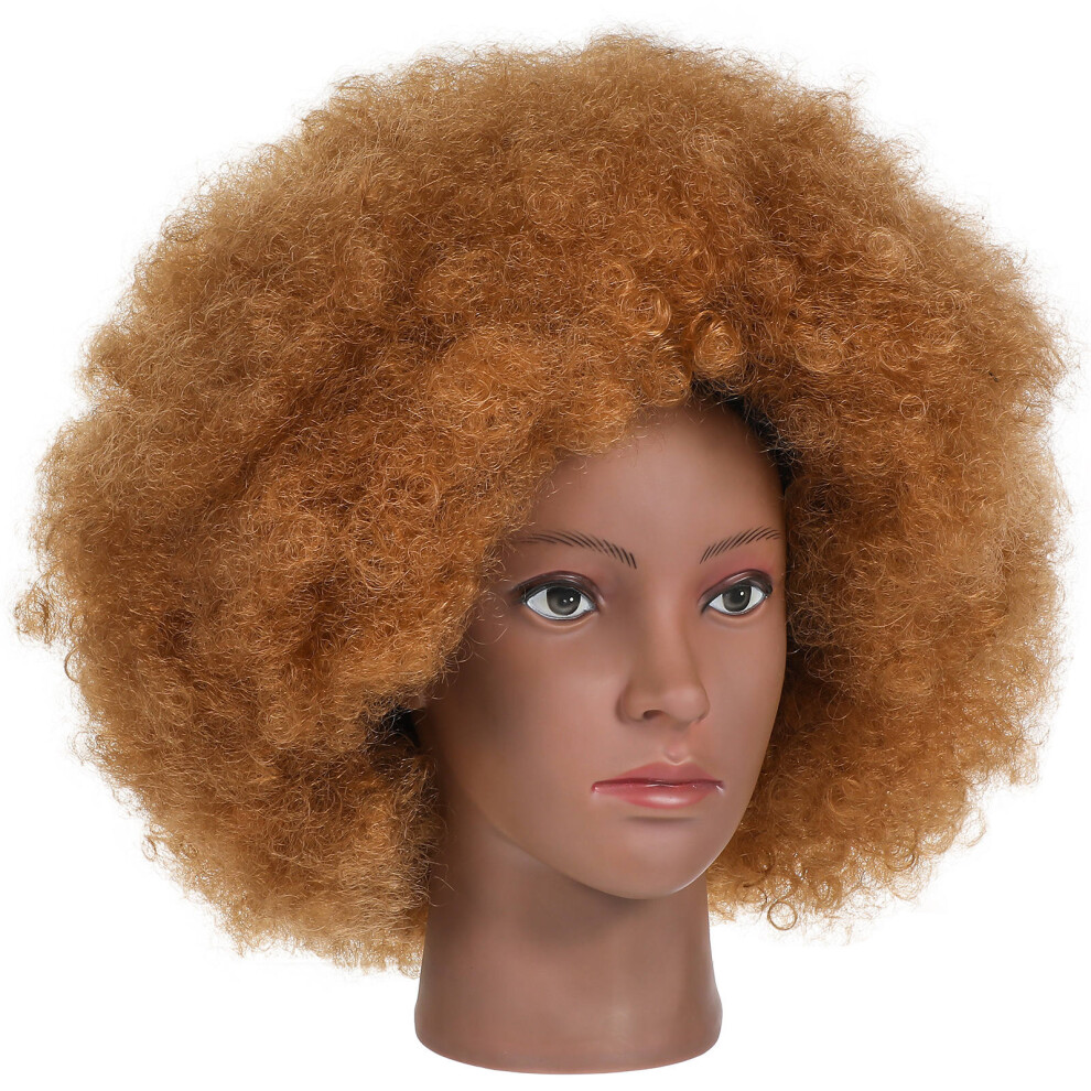 Iplusmile Unisex Black Khaki Short Afro Curly Wig Synthetic Fiber For Women Cosplay