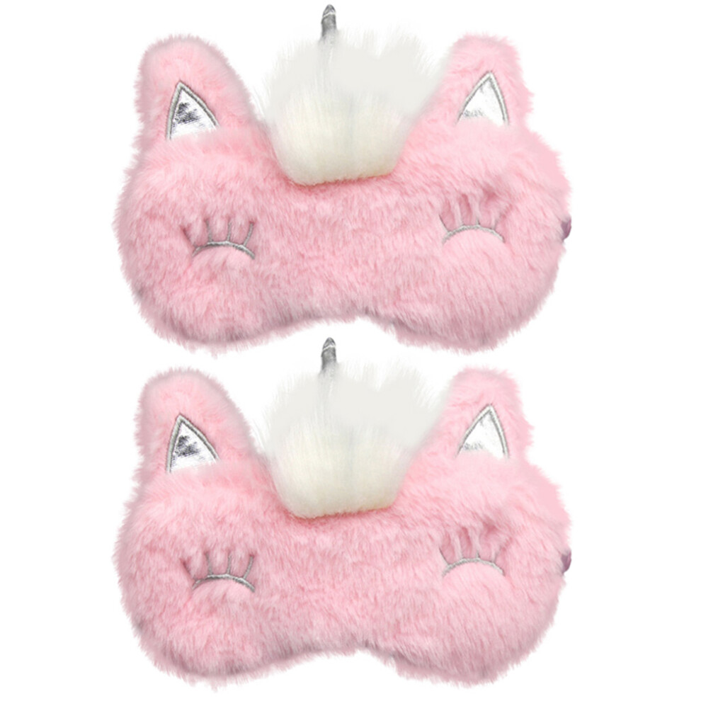 Happyyami Pink 2Pcs Soft Sleeping Eye Masks Travel Sleep Masks For Kids