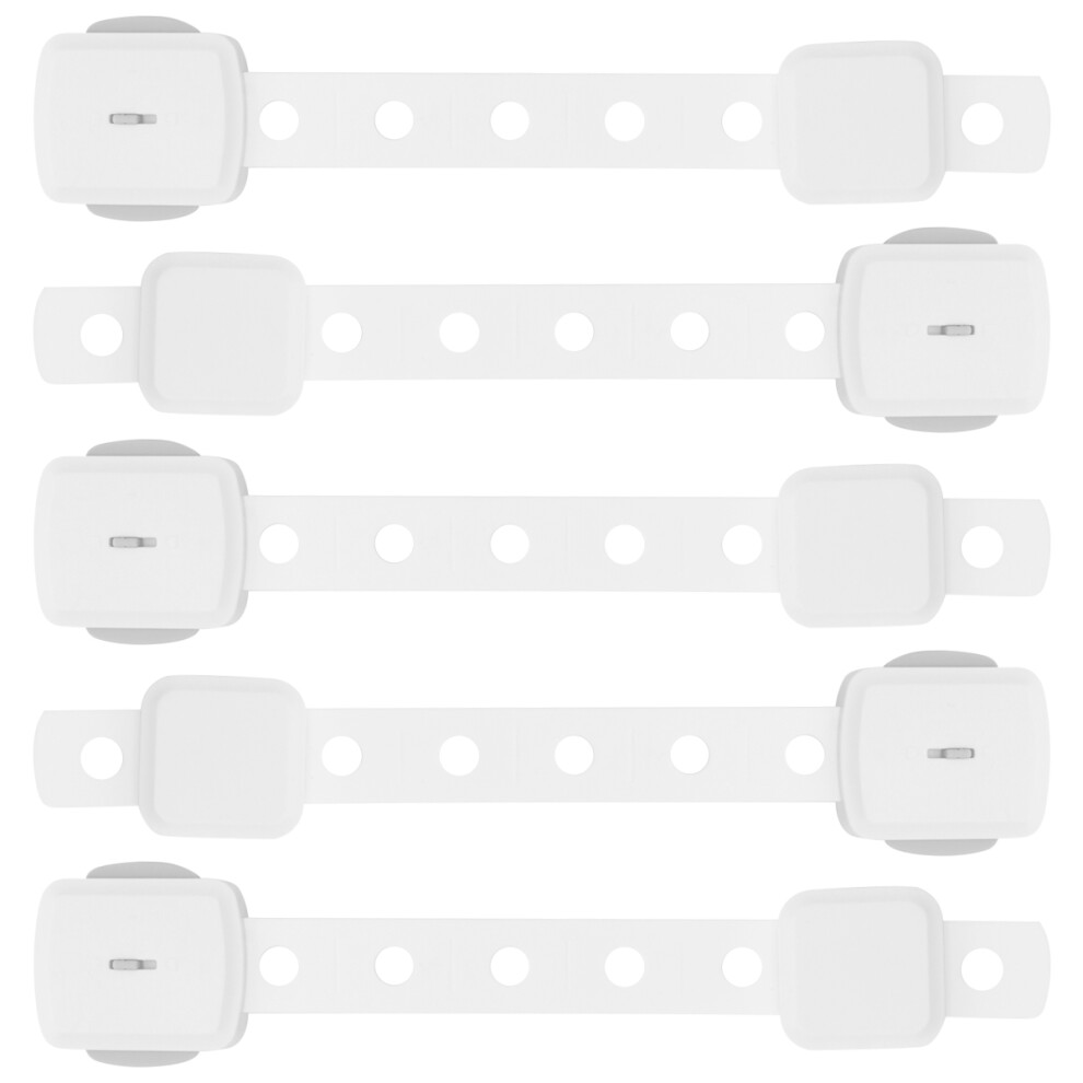 5Pcs Baby Cabinet Safety Locks Plastic Security Drawer Latch White Totority