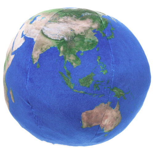 Blue Plush Earth Pillow Soft Spherical Ball Cushion for Home Use