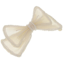 1Pc White Bow Hairpin Bridal Headdress Handmade Plastic Cotton Yarn