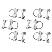 Double Antenna Mast Clamp V Jaw Block with U Bolts Heavy Duty Anti-Rust Mast to Mast Mount Bracket Kit for TV,CB(6 Set)