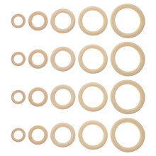 60pcs wooden diy rings for handbags, curtains, connectors