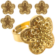 5Pcs Adjustable Golden Ring Thimbles Professional Finger Protectors