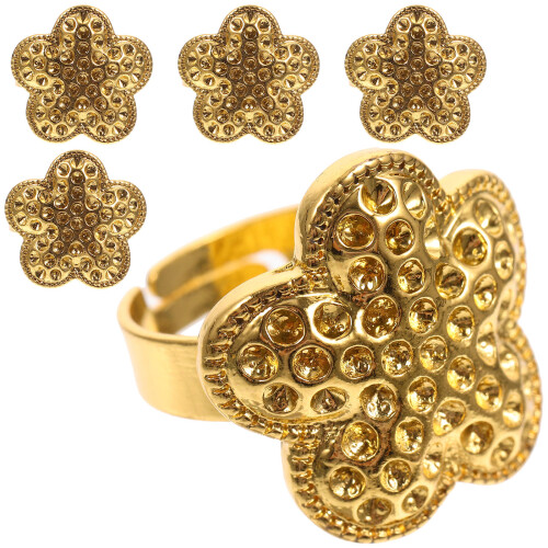 5Pcs Adjustable Golden Ring Thimbles Professional Finger Protectors