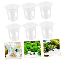 50pcs Square Hydroponic Net Pots Reusable Plastic Planting Baskets for Vegetables and Orchids
