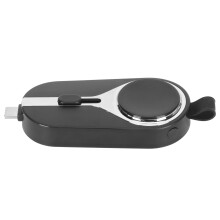 Mini 2000mAh Portable Power Bank Keychain for IOS Watch & Phone Black