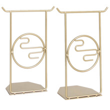2St Stijlvolle Metalen Boekensteunen Goudkleurig Voor Ordelijk Bureau