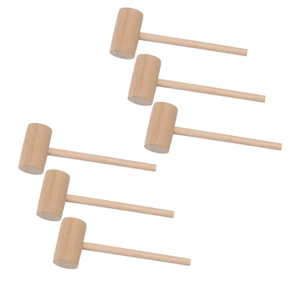 6Pcs Beige Bamboo Wood Mini Hammer Food Mallet Durable Home Tool 3061873999072