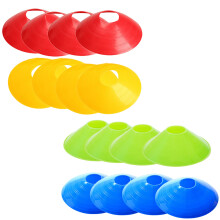 16 Pcs Football Training Cones With Marker Tray Red Blue Green Yellow