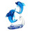 3Pcs Blue Glass Dolphin Figurines Desktop Decoration Durable Gift 1