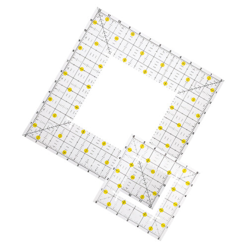 2Pcs Clear Durable Patchwork Ruler Acrylic Quilting Tool for Fabric