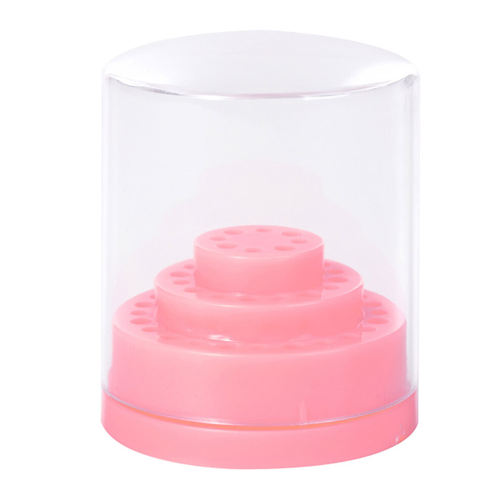 Aboofan Pink 2Pcs Nail Bit Holder Stand Plastic Organizer For Clean Drill Bits