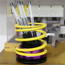 2X Fashionable Car Shockabsorber Pen Holder Height Adjustable Office Pen Holder Spring Shaped Personalized Gift A