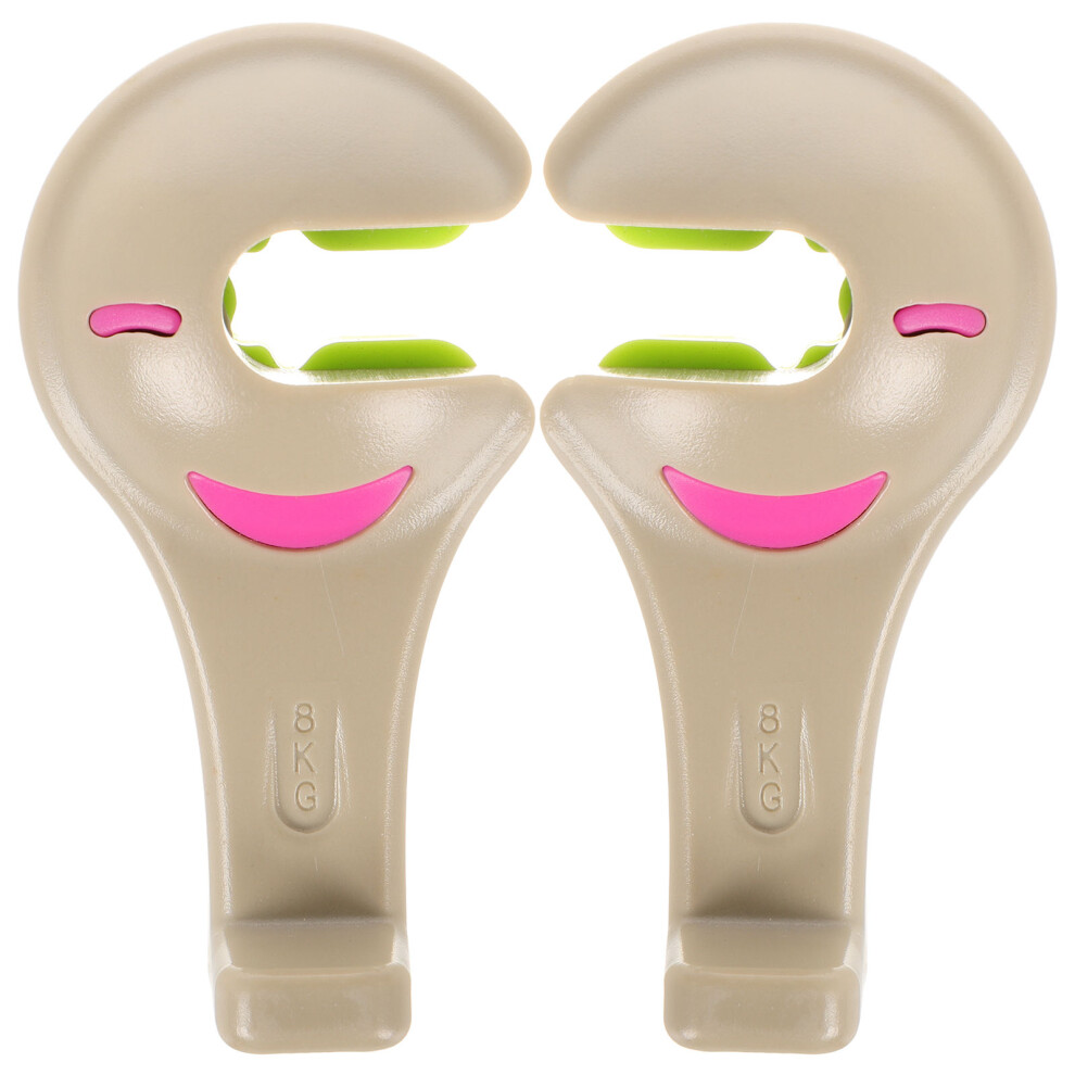 2Pcs Multifunctional Car Headrest Hooks Abs Car Seat Bag Holders Beige 3072229532485