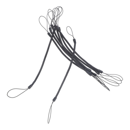 12Pcs Black Elastic Phone Tether Tab for Stylus Pens Retractable Cord
