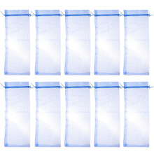 20St Transparante Blauwe Organza Wijnflessenzakken Met Koordsluiting