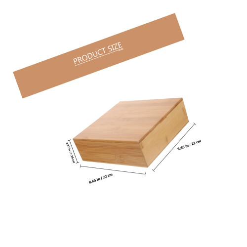Bins Four-Grid Bamboo Box Home Storage Box Office 22x22x7. 1