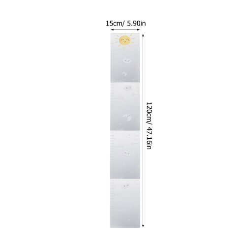 1 Set Sun Cloud Growth Chart Peuter Spiegel Groeimeter Wandsticker 1