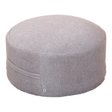 Soft Cotton Floor Cushion, 20cm Thick, 36cm Light Gray Round Pillow