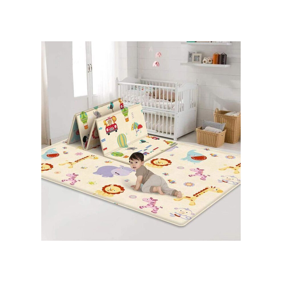 Baby Play Mat 180X100x1cm Thick Foldable Reversible Floor Mat - Waterproof Double-Sided - Baby Activity Mat Aihontai