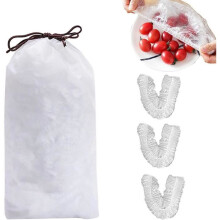 100-Piece Fresh Storage Bags - Reusable Elasticated Bowl Lids, Reusable Food Storage Bags