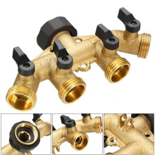 NPT 3/4" 4-weg messing fitting kraanconnector slang bewatering irrigatie tuin gazon
