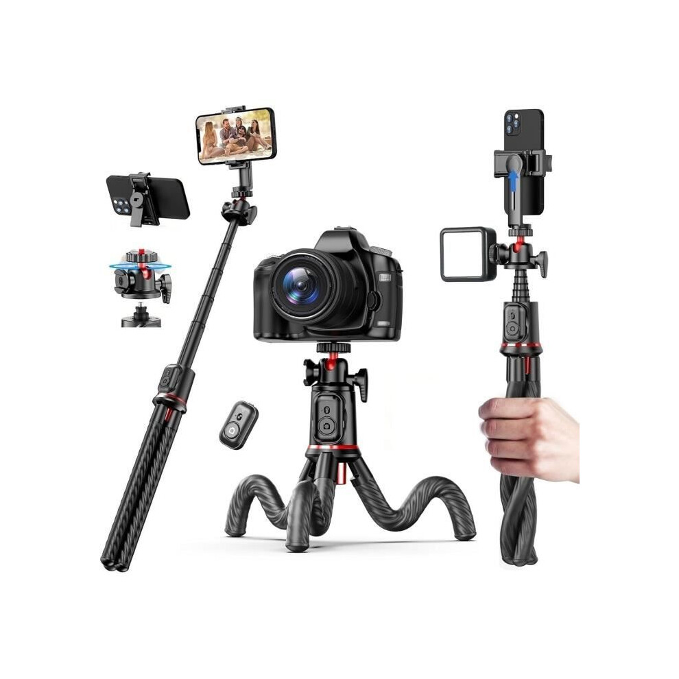 Flexible Tripod For Phone And Camera, Mini Extendable Tripod With 360 Rotation, Portable With Remote Control 8581603435748