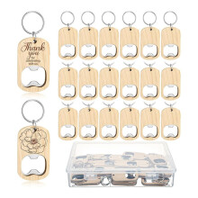 25 Pieces of Unfinished Wooden Corkscrew Keychain Blank for Engraving DIY Gift Wedding Birthday Party Favor