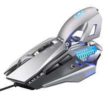 G10 USB Wired Macro Programming Gaming Mouse Colorful Water-Cooled Light 7200 DPI with LED Backlight 7 Button Silver