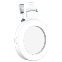 High Quality 3 Light Modes Selfie Light Clip 180 Rotatable Ring Light LED Phone Light Rechargeable Selfie Mirror White