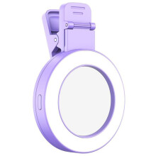 High Quality 3 Light Modes Selfie Light Clip 180 Rotatable Ring Light LED Phone Light Rechargeable Selfie Mirror
