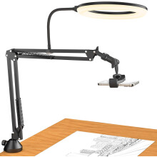 TONOR Overhead Ring Light Kit, 10" Ringlight with Heayy Duty Boom Arm and Phone Holder