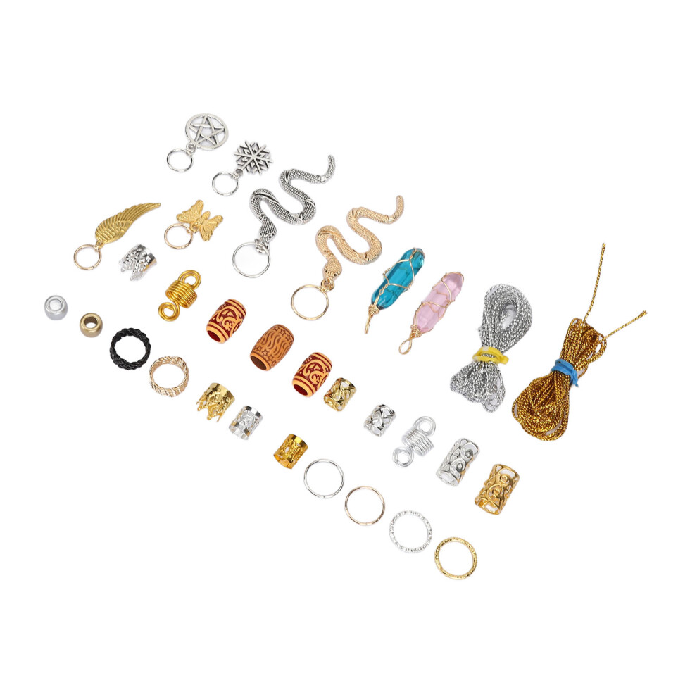 Unisex Alloy Dreadlock Beads Pendant Ring Hair Jewelry For Parties & Weddings