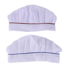 2St Classic Mushroom Kook Hoeden Katoenpolyester Wit Voor Keukenwerk