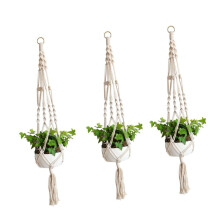 Macrame Plant Hangers Set of 3 Cotton Rope Hanging Flower Pots SpaceSaving Vertical Display
