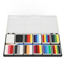 Kit de maquillage pour visage et corps 120 g, couleurs arc-en-ciel lavables pour enfants et adultes