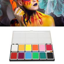 Kit de peinture pour visage et corps 12 couleurs, lavable, 215x98mm pour Halloween et Cosplay