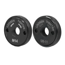 2PCS Nuts for Anlgle Grinder 4.5Inch and 5Inch No Wrench Required, 5/8-11 and 5/8Inch Self Locking Flange Nuts
