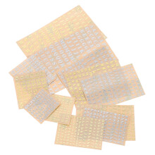 12 Arkuszy Naklejek Mini Liter, Cyfr I Stempli Do Manicure Mieszane