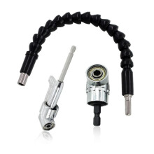 Right angle drill bit and flexible angle extension kit, 105 Degree Hexagonal 1/4" Angle Screwdriver Attachment for Drill