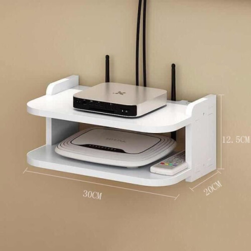 Πλωτό ράφι TV box, επιτοίχια βάση, βάση WiFi router, set-top box organizer - 30cm