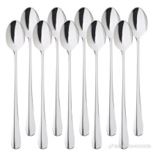 Set of 24 long-handled stainless steel spoons for mixing iced tea, coffee, cocktails, smoothies, etc.